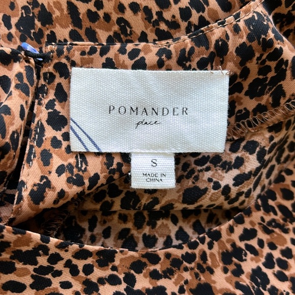 Tuckernuck Pomander Place Leopard Carlota Peplum Blouse Puff Sleeve Top Sz S - Picture 7 of 11